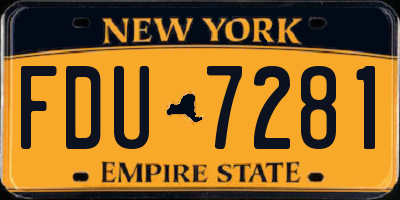 NY license plate FDU7281