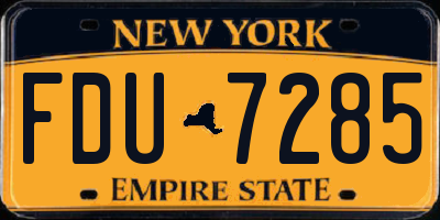 NY license plate FDU7285
