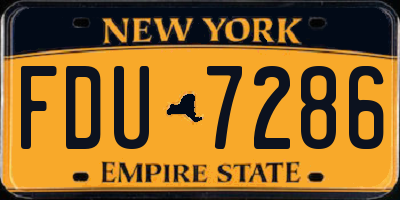 NY license plate FDU7286