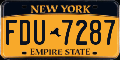 NY license plate FDU7287