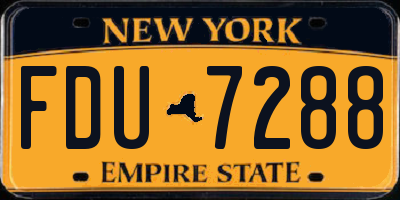 NY license plate FDU7288