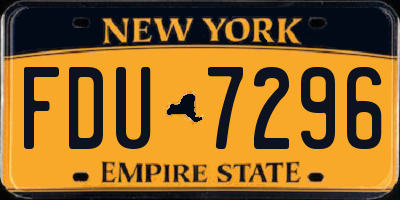 NY license plate FDU7296