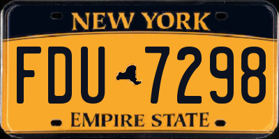 NY license plate FDU7298