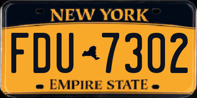 NY license plate FDU7302