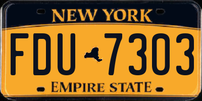 NY license plate FDU7303
