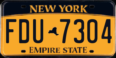 NY license plate FDU7304