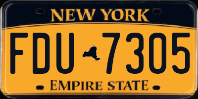 NY license plate FDU7305
