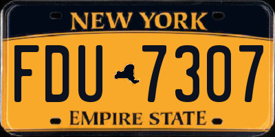 NY license plate FDU7307