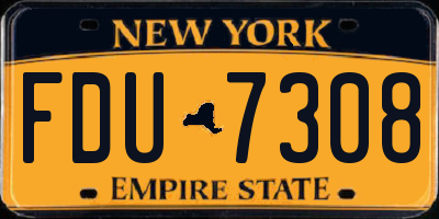 NY license plate FDU7308