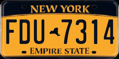 NY license plate FDU7314