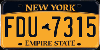 NY license plate FDU7315