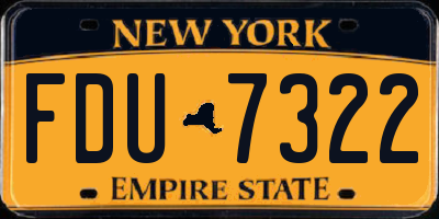 NY license plate FDU7322