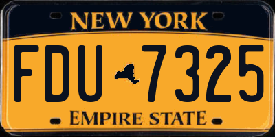 NY license plate FDU7325
