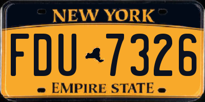 NY license plate FDU7326