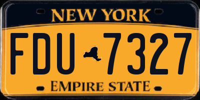 NY license plate FDU7327