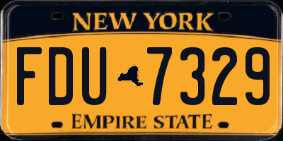 NY license plate FDU7329