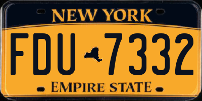 NY license plate FDU7332