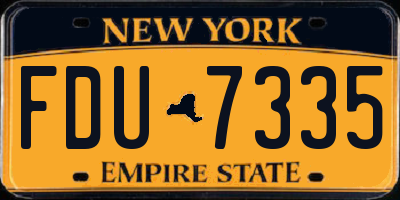 NY license plate FDU7335