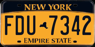 NY license plate FDU7342