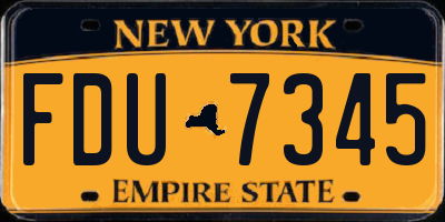 NY license plate FDU7345