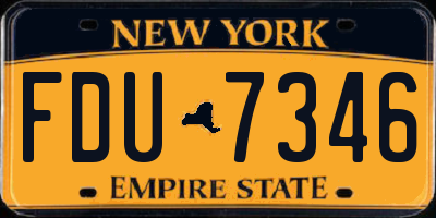 NY license plate FDU7346