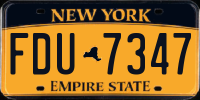 NY license plate FDU7347