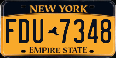 NY license plate FDU7348