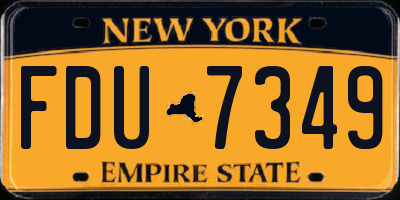 NY license plate FDU7349