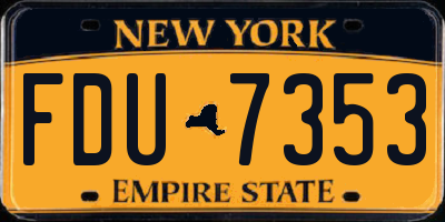 NY license plate FDU7353