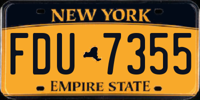 NY license plate FDU7355