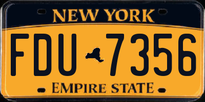 NY license plate FDU7356