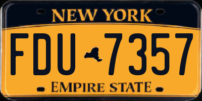 NY license plate FDU7357
