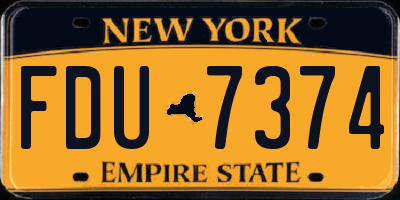 NY license plate FDU7374