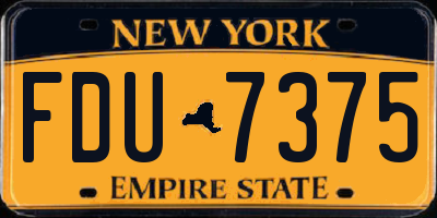 NY license plate FDU7375