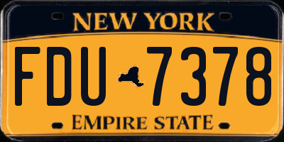 NY license plate FDU7378