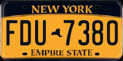NY license plate FDU7380