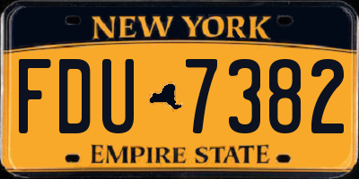NY license plate FDU7382