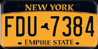 NY license plate FDU7384