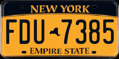 NY license plate FDU7385