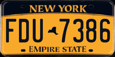 NY license plate FDU7386