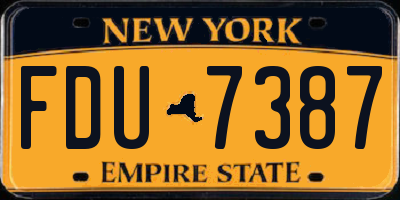 NY license plate FDU7387