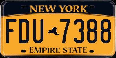 NY license plate FDU7388