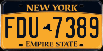 NY license plate FDU7389