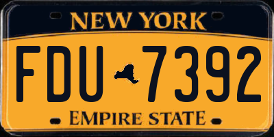 NY license plate FDU7392