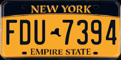 NY license plate FDU7394