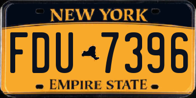 NY license plate FDU7396
