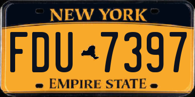 NY license plate FDU7397