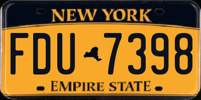 NY license plate FDU7398