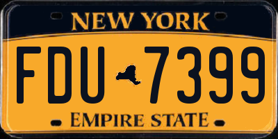 NY license plate FDU7399