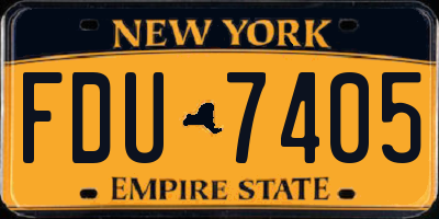 NY license plate FDU7405